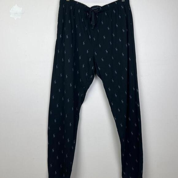 Polo Ralph Lauren Men's Sleep Pants - Black with Iconic Logo - Picture 1 of 4